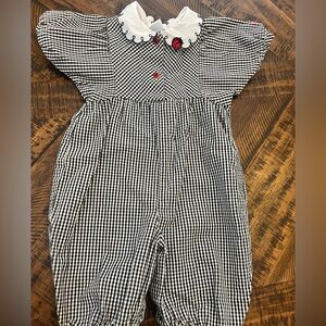 Vintage Oshkosh bgosh gingham ladybug romper size 18 months